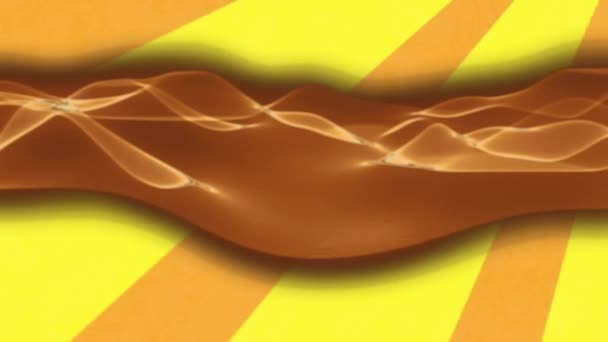 Animation Wave Patterns Moving Sun Rays Beige Background Digitally Generated — Vídeo de stock