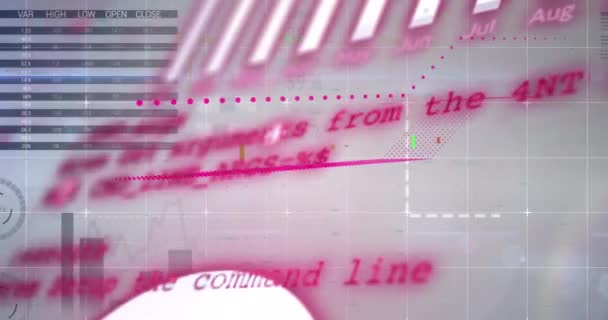 Animation Statistics Financial Data Processing Grid Global Business Finances Data — Vídeo de Stock