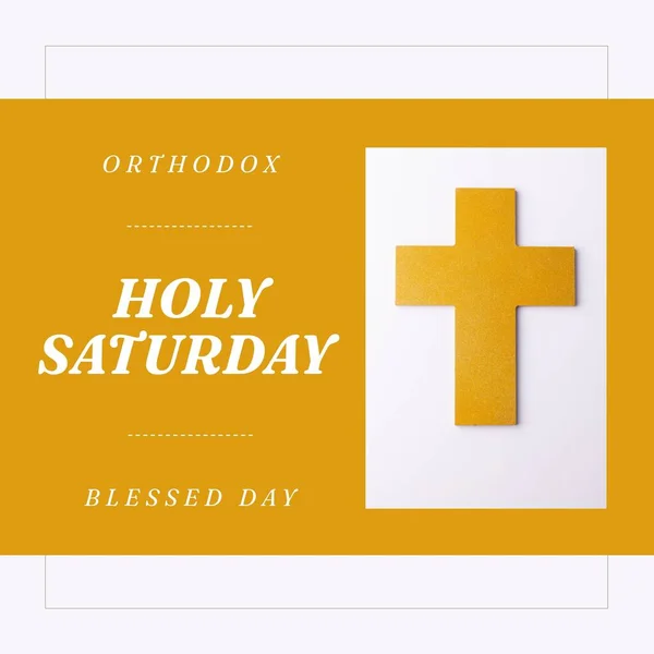Composition Orthodox Holy Saturday Text Cross Orthodox Holy Saturday Celebration — Foto Stock