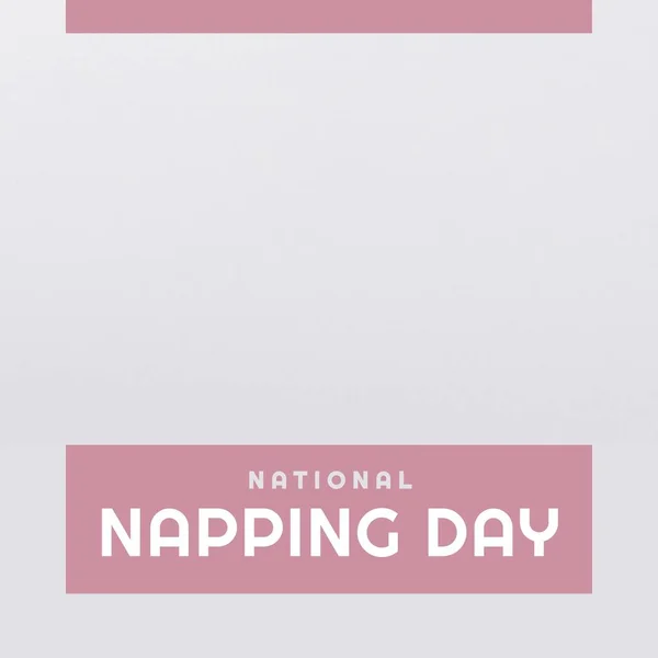 以灰色背景为复制空间的国家午睡日文本的构成 国家午睡日和放松概念数字化生成的图像 — 图库照片