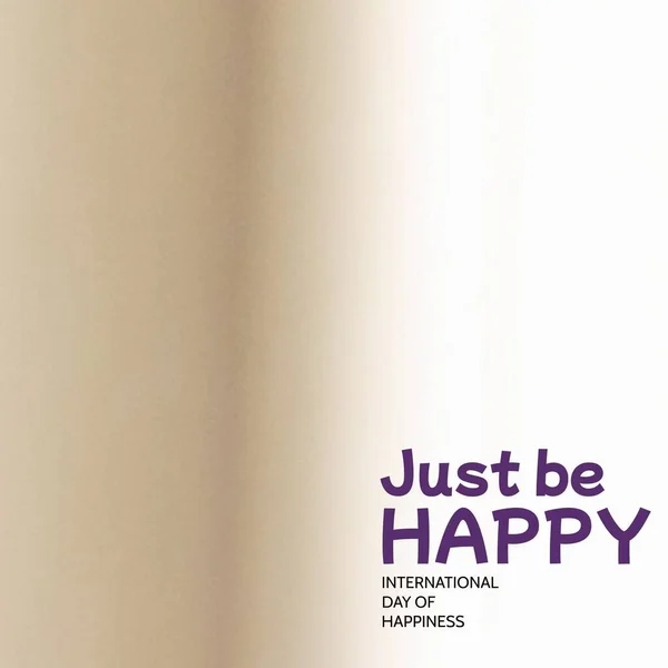 Composition International Day Happiness Text Just Happy Text Beige Background — Foto de Stock