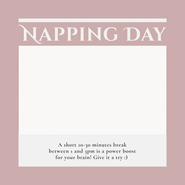 Composition National Napping Day Text White Brown Background National Napping — Fotografia de Stock