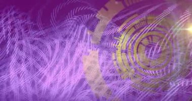 Animation of data processing over scope scanning. Global computing, digital interface and data processing concept digitally generated video.