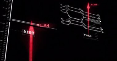 Animation of arrows and data processing. Global business, finances, computing and data processing concept digitally generated video.