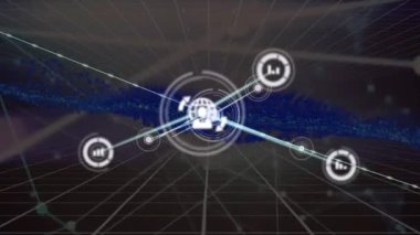 Animation of cons and network of connections. Global networks, computing and data processing concept digitally generated video.