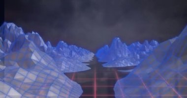 Animation of metaverse and data processing over cityscape. Global business, finance and data processing concept digitally generated video.