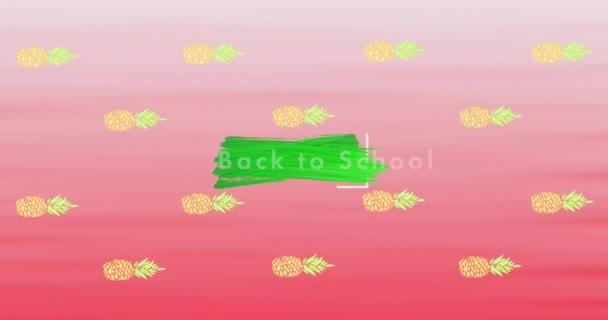Animation Question Mark Pineapples Back School Text Global Education Digital — Stockvideo