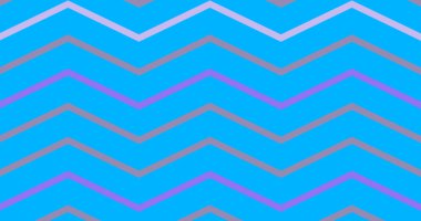 Full frame shot of multicolored zigzag patterns against blue background, copy space. Advertisement, vector, studio shot, shape, retro, illustration and abstract concept.