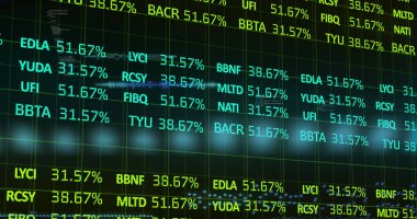 Image financial stock financial data processing. Global business finances connections and digital interface concept digitally generated image.