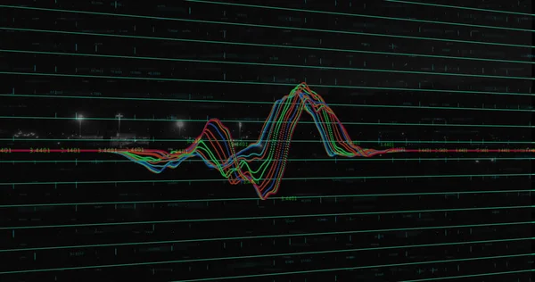 Composite of landscape and data processing. Global networks, connections and data processing concept digitally generated image.