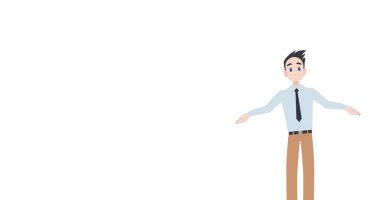 Image of pictogram of man in shirt with copy space on white background. Business, education and male professional concept digitally generated image.