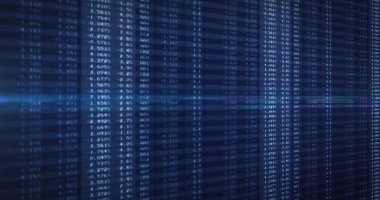 Borsa görüntüsü ve mavi arka plandaki rakamlar. küresel iş, finans, bağlantılar ve dijital arayüz konsepti dijital olarak oluşturulmuş görüntü.