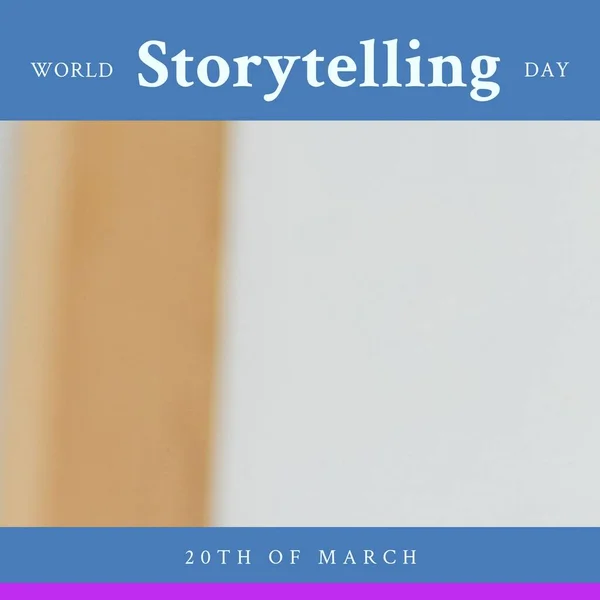 Composition World Storytelling Day Text Blurred Background Copy Space Storytelling — ストック写真