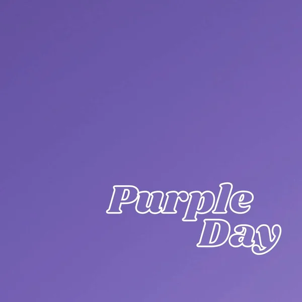 Illustrative Image Purple Day Text Isolated Blue Background Copy Space — Φωτογραφία Αρχείου