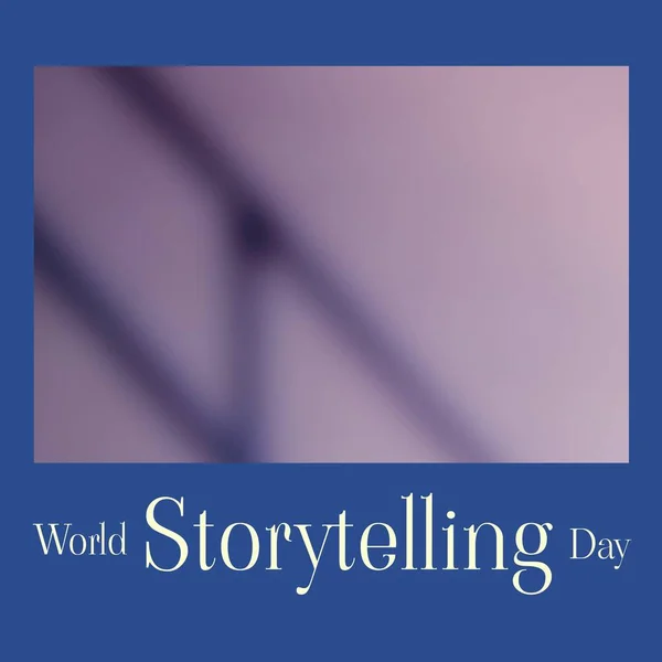 Composition World Storytelling Day Text Blue Background Copy Space World — Fotografia de Stock