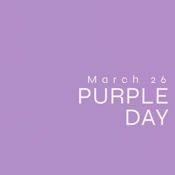 Illustration March Purple Day Text Isolated Purple Background Copy Space — Photo