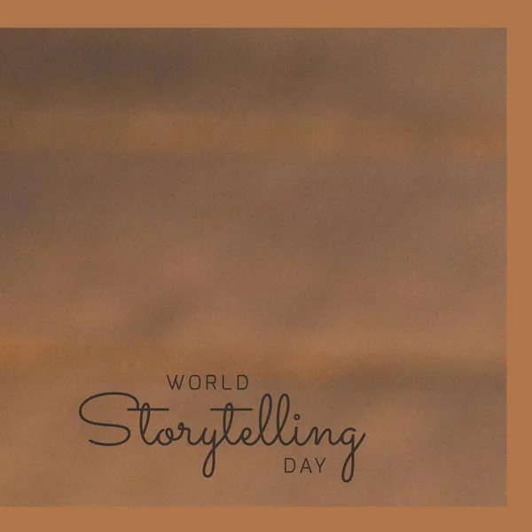 Composition Happy Storytelling Day Text Blurred Background Copy Space Storytelling — Foto Stock