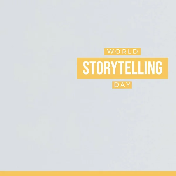 Composition World Storytelling Day Text Grey Background Copy Space Storytelling — стоковое фото