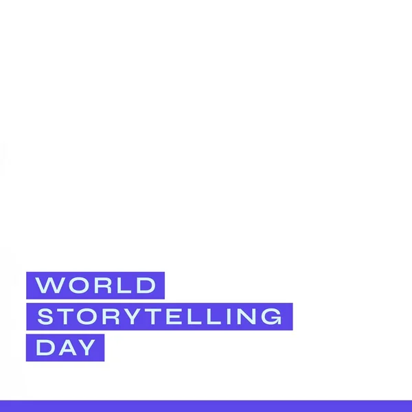 Composition World Storytelling Day Text White Background Copy Space Storytelling — 图库照片