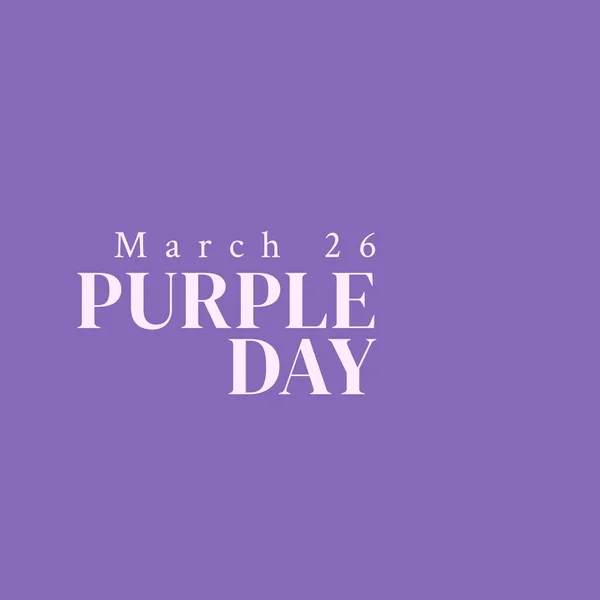 Illustration March Purple Day Text Isolated Purple Background Copy Space — Foto Stock