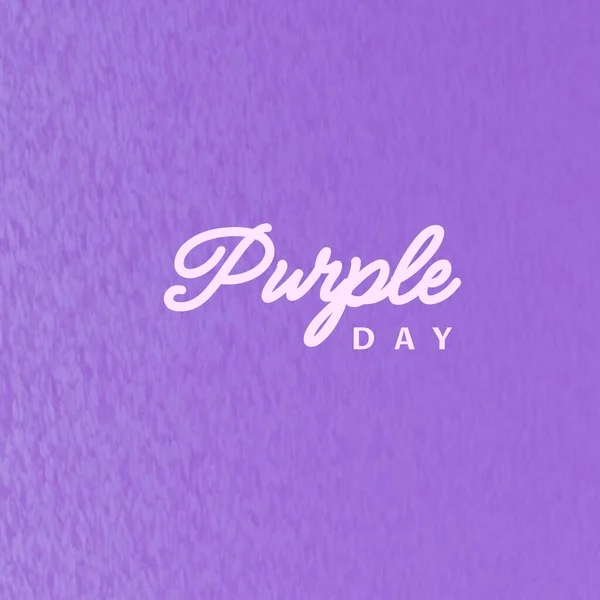 Illustrative Image Purple Day Text Isolated Purple Background Copy Space — Foto Stock