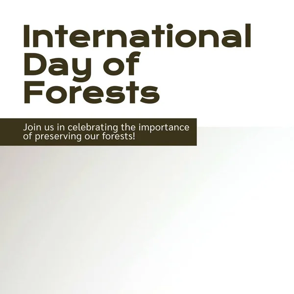 Состав Международного Дня Лесного Текста Серого Фона Международный День Леса — стоковое фото