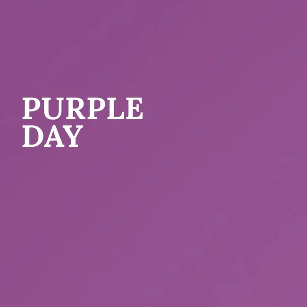 Composition Purple Day Text Purple Background Copy Space Purple Day — Zdjęcie stockowe