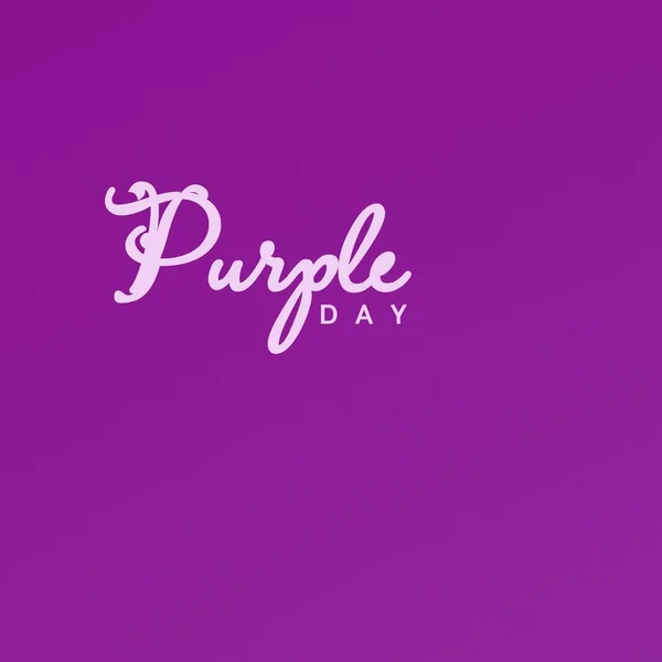Studio Shot Illustrative Purple Day Text Isolated Purple Background Copy — Stock Photo, Image