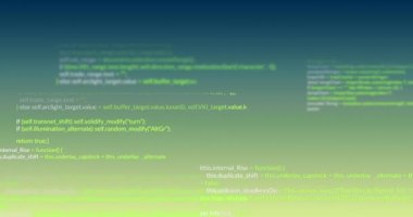 Animation of data processing over green background. Global business, finances, computing and data processing concept digitally generated video.