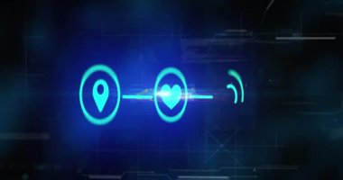Animation of data processing over network of connections. Global networks, computing and data processing concept digitally generated video.