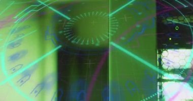 Animation of data processing over computer servers. Global computing and data processing concept digitally generated video