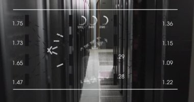 Animation of data processing over computer servers. Global computing and data processing concept digitally generated video