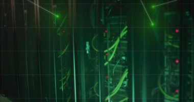 Animation of data processing over computer servers. Global computing and data processing concept digitally generated video