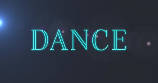 Animation Dance Text Light Spots Black Background Social Media Digital — Αρχείο Βίντεο