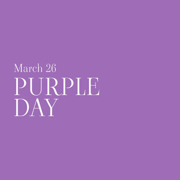 Illustrative Image March Purple Day Text Isolated Purple Background Copy — Foto Stock