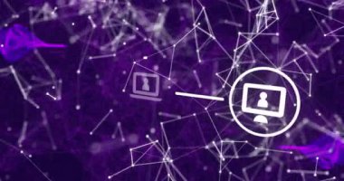 Animation of data processing over network of connections. Global networks, computing and data processing concept digitally generated video.