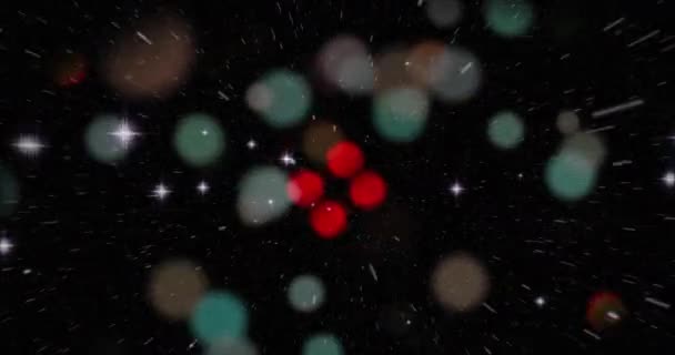 Animation Light Spots Stars Black Background Abstract Background Pattern Concept — Vídeos de Stock