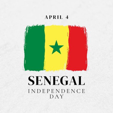 Composition of april 4 senegal independence day text over flag od senegal. Senegal independence day and celebration concept digitally generated image.