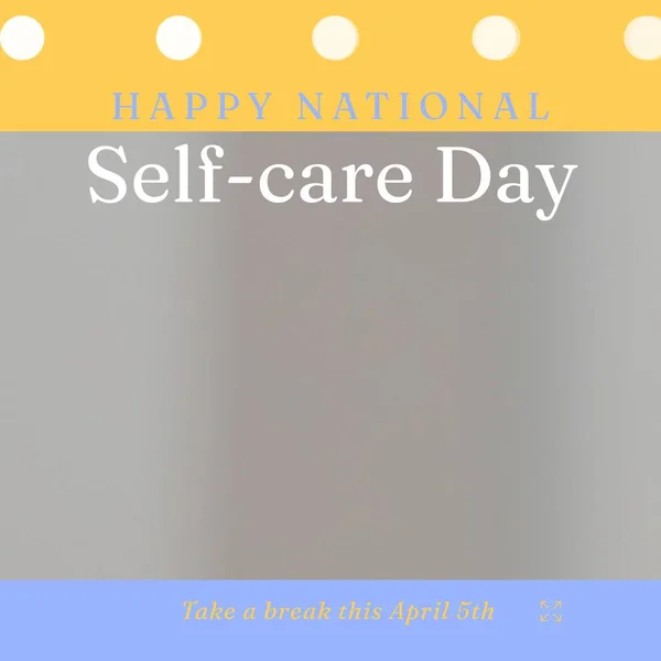Composition National Self Care Day Text Copy Space Pattern Grey — Fotografia de Stock