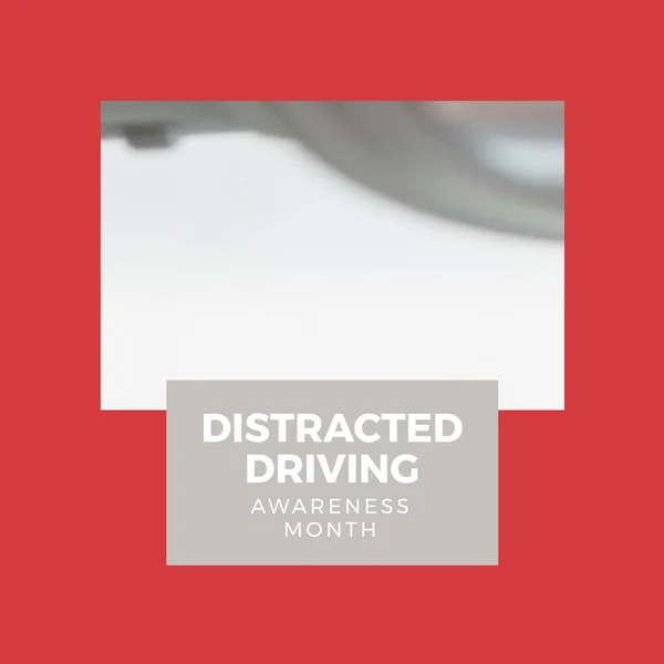 Composition Distracted Driving Awareness Month Text Blurred Background Distracted Driving — Stock Photo, Image