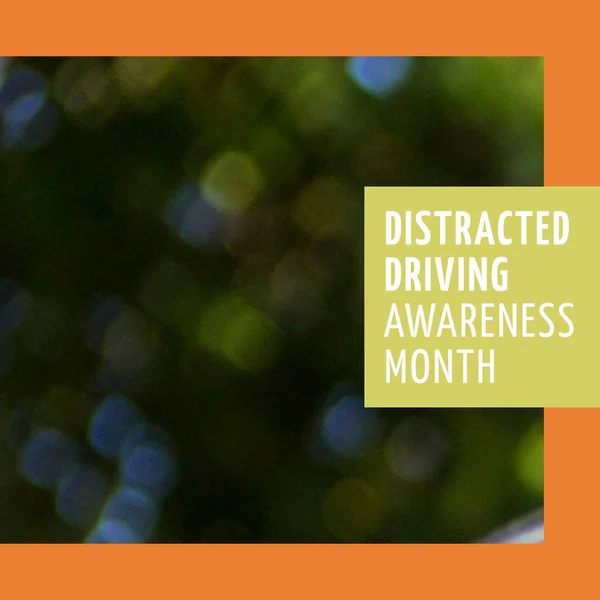 Composition Distracted Driving Awareness Month Text Blurred Background Distracted Driving —  Fotos de Stock