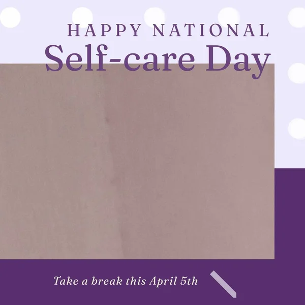 Composition National Self Care Day Text Copy Space Purple Grey — Zdjęcie stockowe