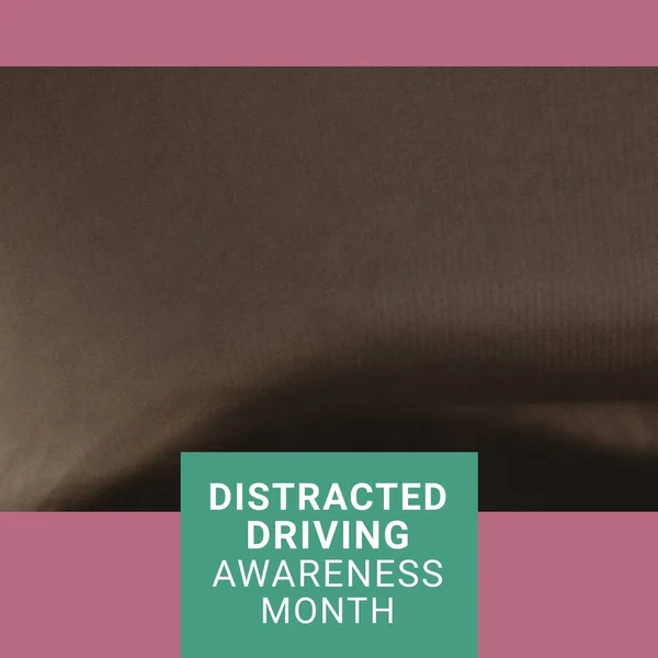 Composition Distracted Driving Awareness Month Text Blurred Background Distracted Driving — Foto Stock