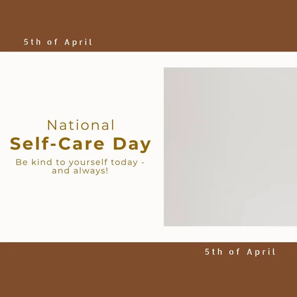 Composition National Self Care Day Text Copy Space Brown Grey — Fotografia de Stock