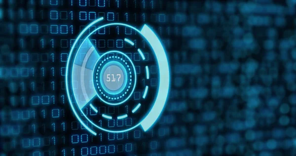 Image Blue Circle Numbers Binary Code Computers Data Processing Technology — ストック写真