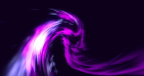 Image of layers of pink and purple light trails on black background. Digital interface and data processing concept digitally generated image.