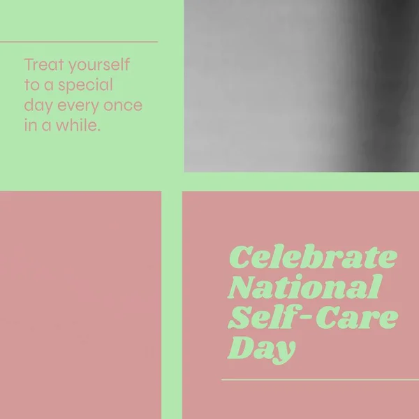Composition National Self Care Day Text Copy Space Multicoloured Background — стоковое фото