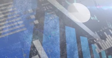 A video of financial data processing on a black background. Global business global global global global global global global finances connections and digital interface concept digitally generated video.