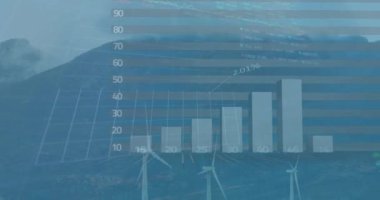 Animation of financial data processing with graphs on white background. Global business, finances and digital interface concept digitally generated video.