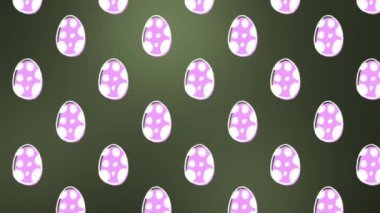 Animation of easter eggs on green background. Easter, tradition and celebration concept digitally generated video.